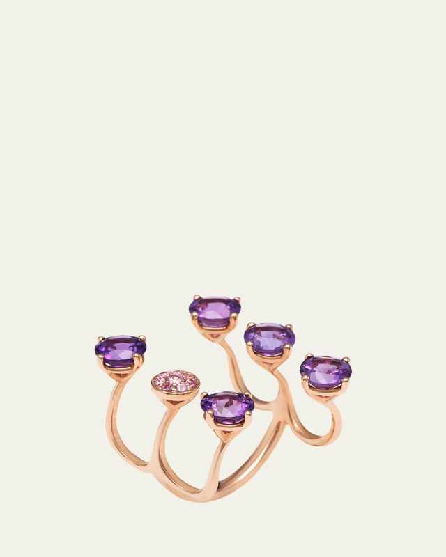 Rose Gold Amethyst Ring from The Aurore Collection, Size 7